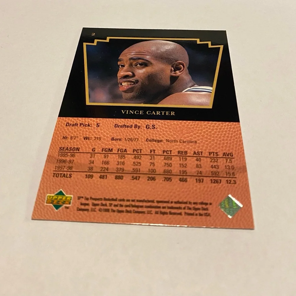 Vince Carter Rookie Card Upper Deck S/P Basketball Card Vintage Collectible